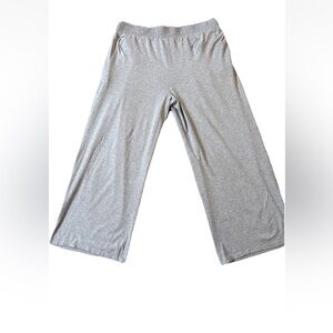 AnyBody Womens Lounge Cozy Soft Knit Wideleg Pants Size Large Gray Elastic Waist
